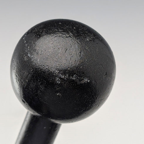 British vintage black shaft round handle walking stick 92cm